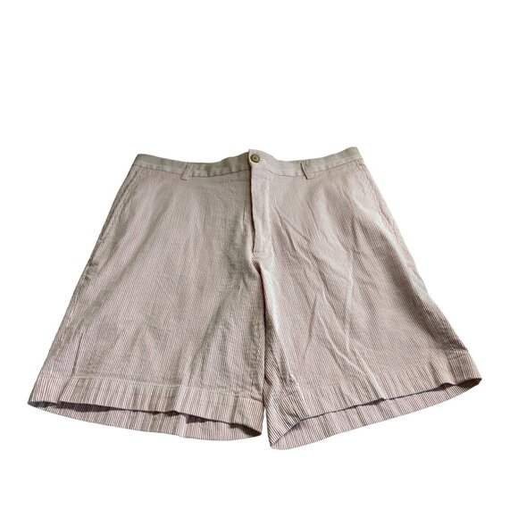Southern Tide Men Chino Seersucker Shorts Size 34 Red White Striped Preppy Beach - Picture 1 of 8